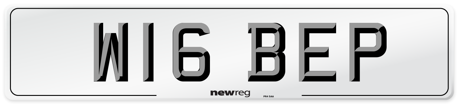 W16 BEP Number Plate from New Reg